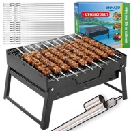 ZESTAW GRILL TURYSTYCZNY WALIZKA SKŁADANA MANGAL + 20x SZPIKULCE SZAMPURY