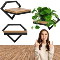 KWIETNIK WISZĄCY ŚCIENNY LOFT PÓŁKA NA KWIATY CZARNY DĄB CRAFT DORON 19CM