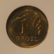1 GR GROSZ 2000 GCN MS66 - ODWROTKA 180 STOPNI - DESTRUKT - RZADKOŚĆ