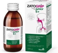 Zatogrip Junior 6+ syrop o smaku malinowym, odporność, na gardło 120 ml