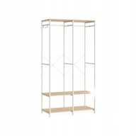 Otwarta szafa garderoba na ubrania drążki wyjmowane haki półki 180 cm loft