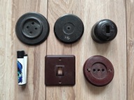 Stare bakelity kontakty ,wtyczki z czasów PRL