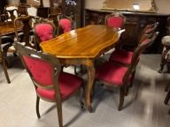 KOMPLET STYLOWY WŁOSKI STÓŁ + 6 KRZESEŁ rokoko ludwik meble stylowe Italy