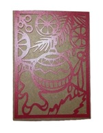 Kartka Bożonarodzeniowa AŻUROWA brązowo czerwona