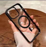 ETUI / CASE / PLECKI do iPhone 15 MagSafe Bezbarwny/ Czarny