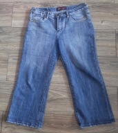 Jeans 31 R-Ping niebieskie bawełna z elastanem nogawki 3/4