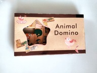 Układanka drewniane domino zwierzęta, zabawka dla dzieci