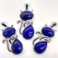 NASZYJNIK kryształt górski magiczny VINTAGE RETRO AMULET kot WISIOREK