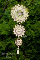 panel ecru dł.67 /łapacz snów /rozety /dekoracja okienna- rękodzieło Juka