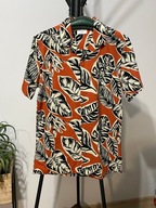 L Koszula hawajska Easy jasny brąz liście palm S