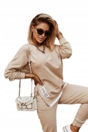 Bawełniany dres damski beżowy r. S nr 479A