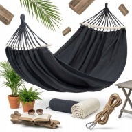 DUŻY HAMAK 2 OSOBOWY OGRODOWY HUŚTAWKA XXL 280x150 CM MOCNY + POKROWIEC