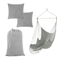 FOTEL WISZĄCY OGRODOWY KRZESŁO BRAZYLIJSKIE HAMAK DWIE PODUSZKI WYGODNY