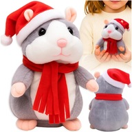 GADAJĄCY INTERAKTYWNY CHOMIK PRZEDRZEŹNIACZ MASKOTKA Z CZAPKĄ I SZALIKIEM