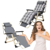 LEŻAK FOTEL OGRODOWY PODUSZKA PLAŻOWY TURYSTYCZNY ROZKŁADANY WYGODNY MOCNY