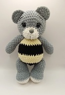 Miś -pszczółka 28cm szydełko, GOTOWY DO WYSYŁKI, prezent