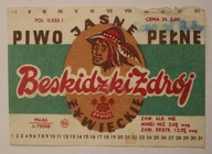 ETYKIETA - ŻYWIEC - BROWAR ŻYWIEC - Beskidzki Zdrój PIWO JASNE PEŁNE