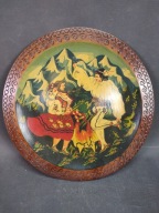 Stary drewniany talerz Zakopiański