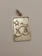 Srebrny stary wisiorek Rytosztuka znak zodiaku WAGA