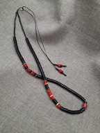 Naszyjnik z agatem i koralem