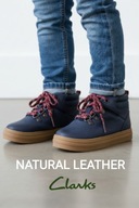 Clarks Nova Hike T trzewiki skórzane granatowe rozm. 26