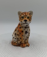 Lampart śliczna porcelanowa niespotkana figurka kolekcjonerska vintage 14cm