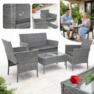 ZESTAW MEBLI OGRODOWYCH TECHNORATTAN NA TARAS STOLIK SOFA