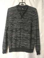 SWETER MĘSKI GRAFITOWY W PASECZKI L- XL