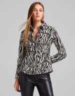 Bershka koszula sztruksowa zebra zwierzęcy wzór print shacket panterka boho