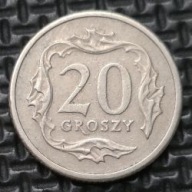 *P[0705] POLSKA 20 groszy 1990 III Rzeczpospolita Orzeł (heraldyka)