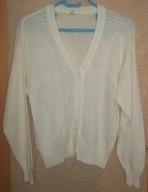 AŻUROWY SWETER ROZPINANY BLEZER KARDIGAN 70 % akryl 30 % bawełna 42