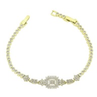 83420 BRANSOLETKA 14K POZŁACANA 19-17 CM 10 MM elegancka z cyrkoniami