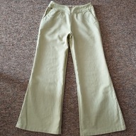 Spodnie damskie letnie seledynowe bawełniane z dodatkiem lnu f.Carry r.S