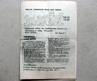 SOLIDARNOŚĆ Biuletyn Ziemia Łódzka Nr 70 Marzec 1984 Łódź