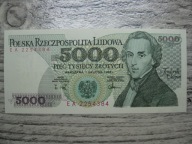 BANKNOT PRL 5000 ZŁOTYCH 1988 ROK FRYDERYK CHOPIN