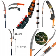 PIŁA TELESKOPOWA Z HAKIEM DO GAŁĘZI DRZEW REGULOWANA DO 5,5M OSTRZE 360mm