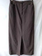 Spódnica maxi,ciemnobrązowa w prążki - 38