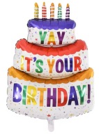 Balon foliowy Duży TORT ze ŚWIECZKAMI HAPPY BIRTHDAY XXL 102 cm