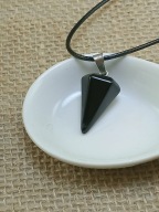 Wisiorek Obsydian Heksagonalny Czarny Amulet Ochronny do medytacji