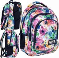 PLECAK SZKOLNY MŁODZIEŻOWY BACKUP 26L WIOSENNY KWIATY LAPTOP A4 DZIEWCZĘCY