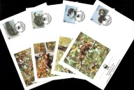 Irlandia / 4 Koperty FDC / 807-810 ( WWF - Fauna - Kuny leśne ) 1992 r.