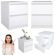 SZAFKA NOCNA BIAŁA MAŁA WĄSKA STOLIK NOCNY MAŁY Z SZUFLADAMI DO SYPIALNI