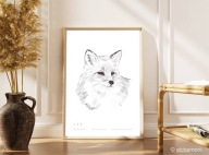 Plakat do salonu A3 Lis – minimalistyczny plakat z naturą