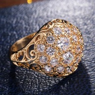 PIERŚCIONEK PIERŚCIEŃ OWALNY walentynki VINTAGE DIAMENTY DIAMENTAMI ANIME