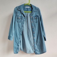 Długa koszula jeansowa M&S 116 bawełna cienki denim markowy (275)