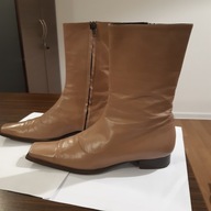 POLLINI BOTKI KAMEL SKÓRA LICOWA R.36,5 VINTAGE MIŁE JAK RĘKAWICZKA