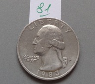 1/4 DOLARA - QUARTER DOLLAR z 1983 roku lit P