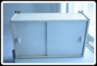 Stara szafka szklane półki Spółdzielnia Inwalidów