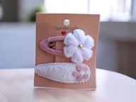 Spinki spineczki do włosów szydełkowy kwiatek 2 szt.