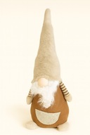 Dekoracyjny Skrzat Świąteczny / Gnom Bożonarodzeniowy – Beżowo-Brązowy 90cm